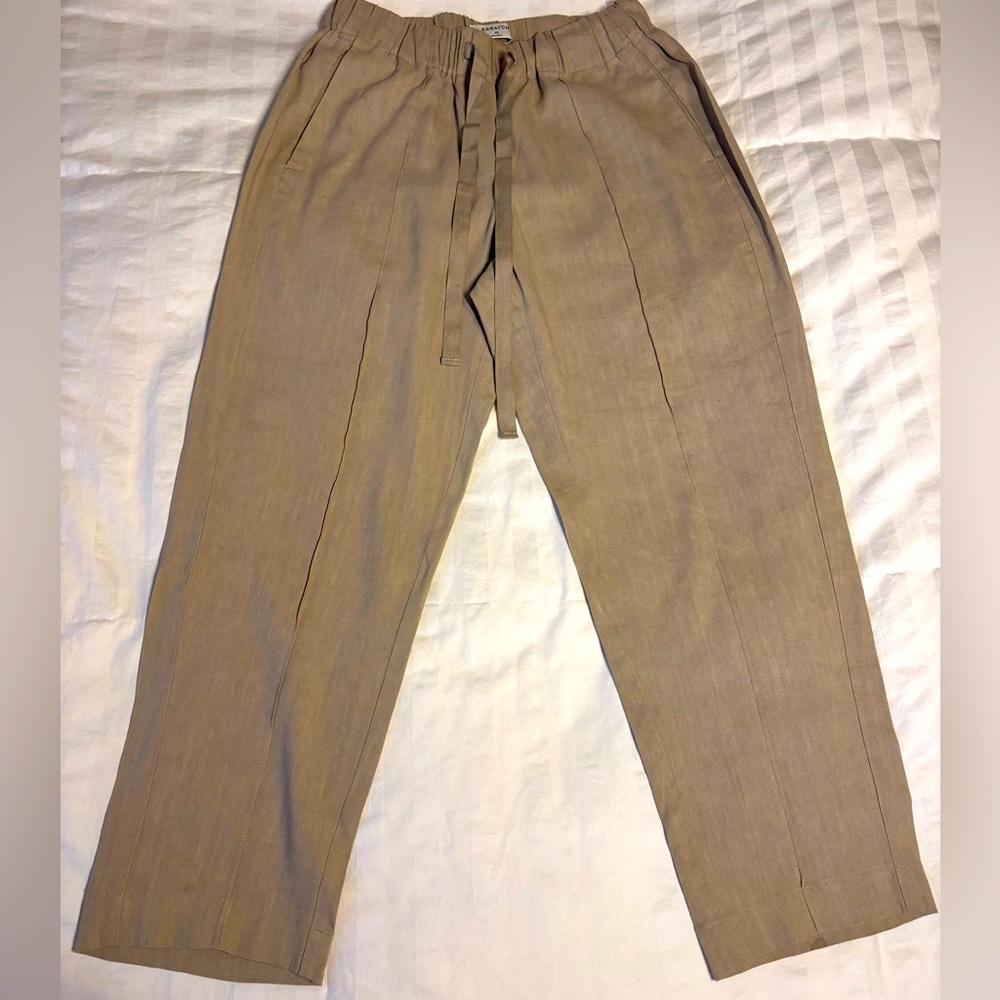 Women’s Babaton Wilfred Aritzia Linen Blend Errol Straw Pant XS
